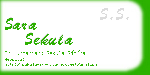 sara sekula business card